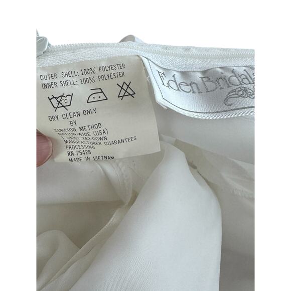 Fairycore Y2K Retro Eden Bridals Beaded Satin Gown Puffed Sleeve Dress Princess - Picture 4 of 6